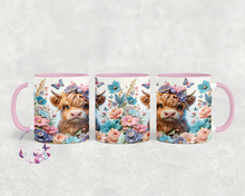 Load image into Gallery viewer, 3D Highland Cow &amp; Butterflies - 11oz Mug