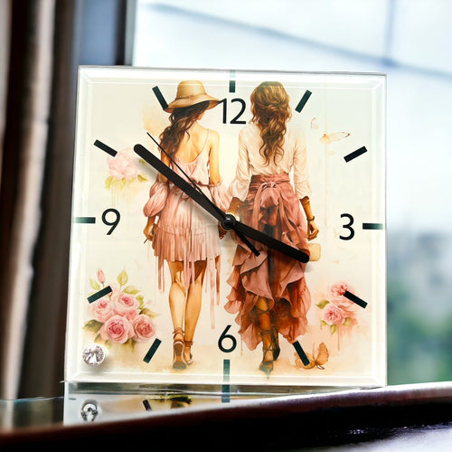 Best Friends - Glass Clock