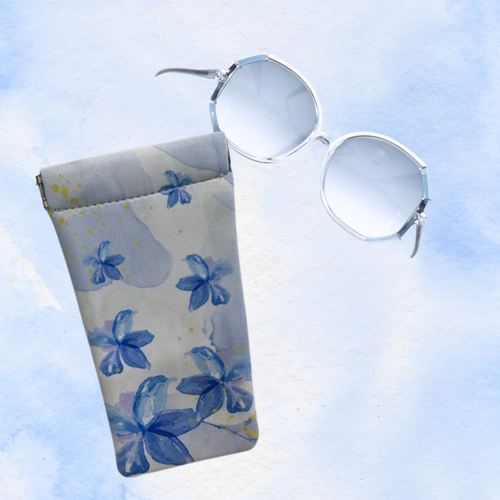 Blue & Purple Floral Glasses Case