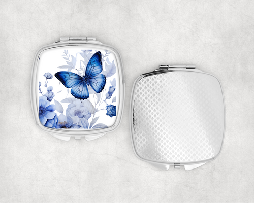 Butterfly with White & Blue Floral