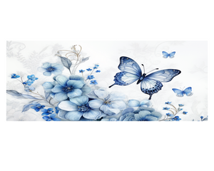 Butterfly with White & Blue Floral