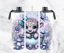 Load image into Gallery viewer, Highland Cow Sunflower - Drink Bottle/Tumbler