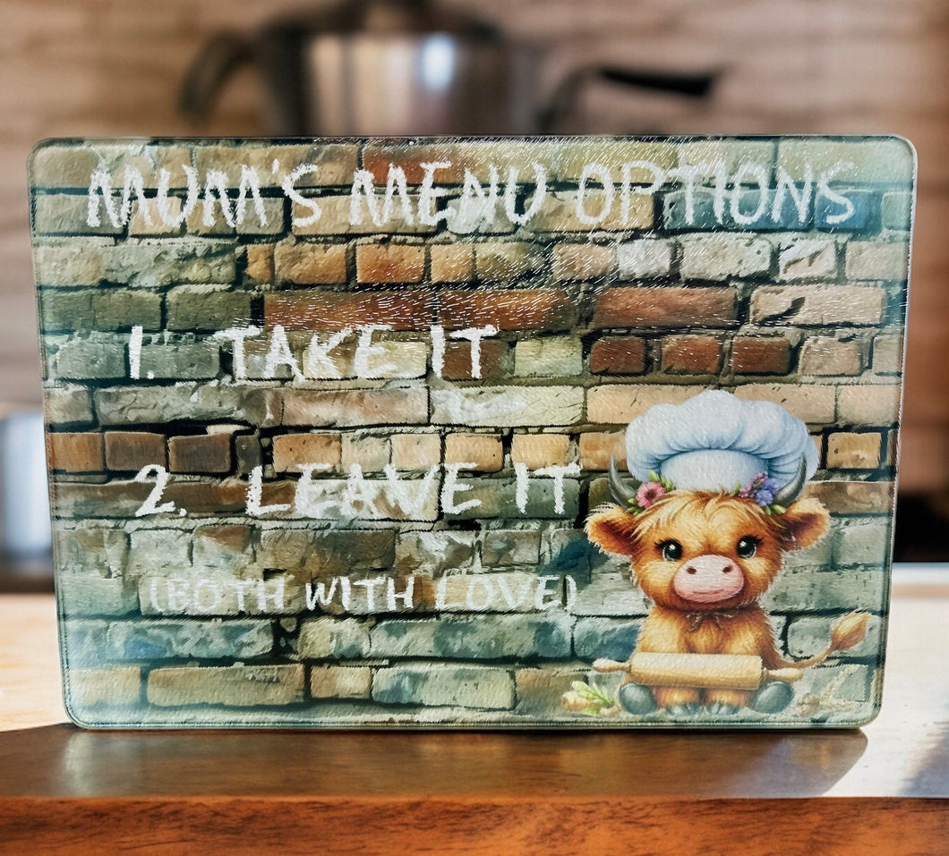 Mum's Menu Options - Cutting Board