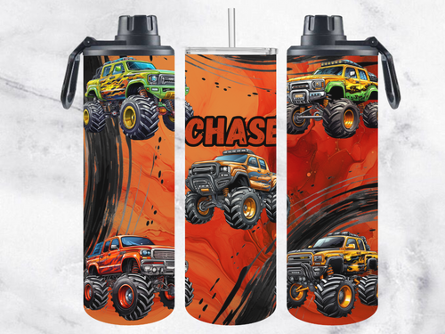 Monster Truck - Orange - Custom Personalisation with Name