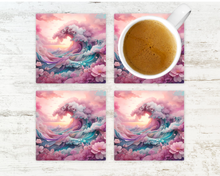 Load image into Gallery viewer, Pink Waves - Glass Coasters