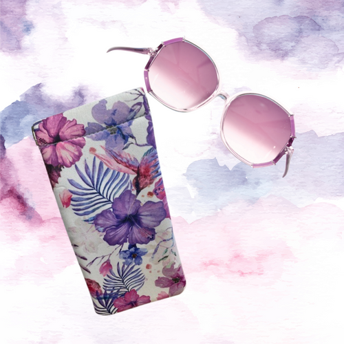 Pink & Purple Floral Glasses Case