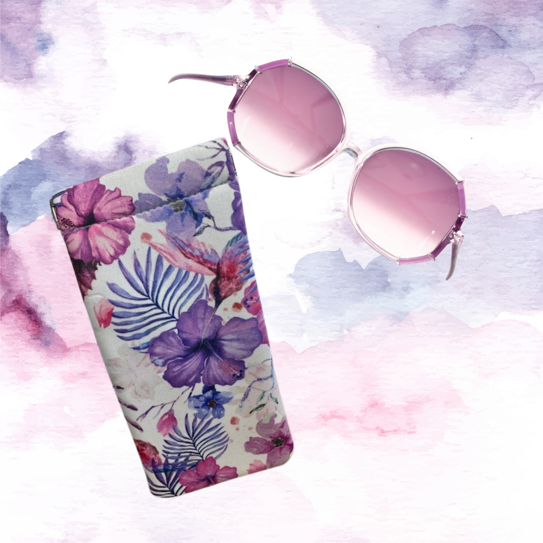 Pink & Purple Floral Glasses Case