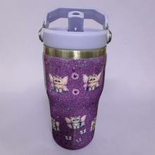 Load image into Gallery viewer, Kitten Princess - Glitter - Flip Top Straw Tumbler