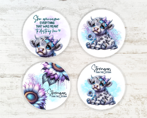 She Overcame Everything - Glass Coasters