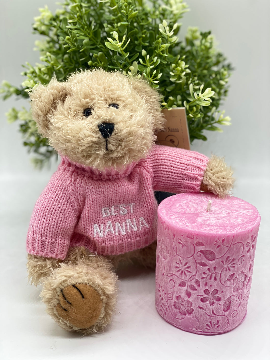 Message Bear – ‘Best Nanna’ & Pillar Candle