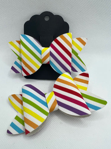 Coloured Stripe Print - Single Bow